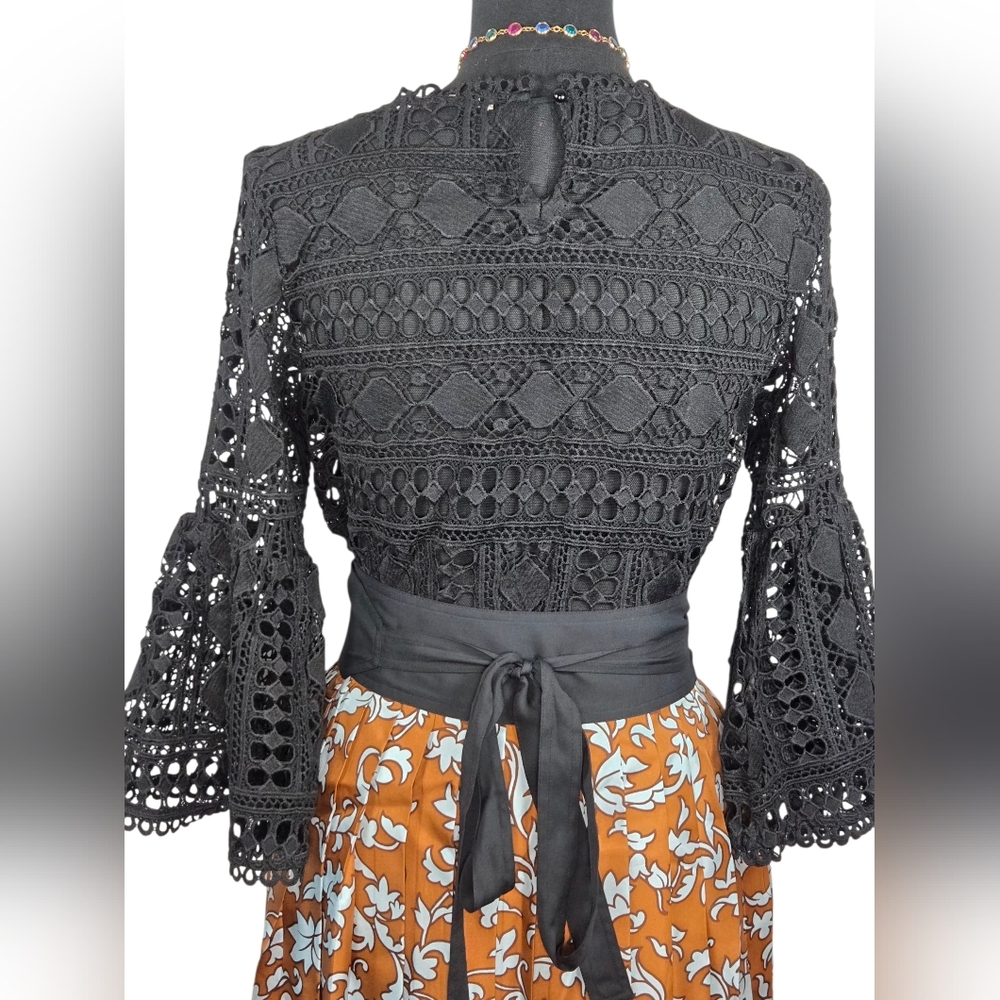Tory Burch Silk Pleated Wrap Skirt NWT $498 Size 8 - Picture 10 of 11